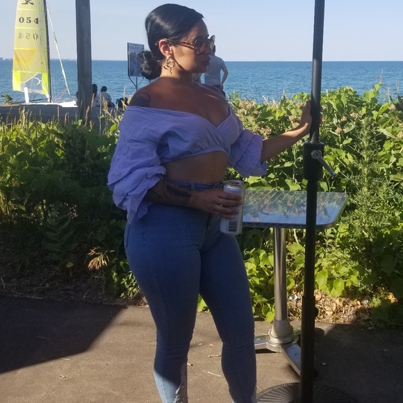Cute light blue fashion nova top - Picture 1 of 3